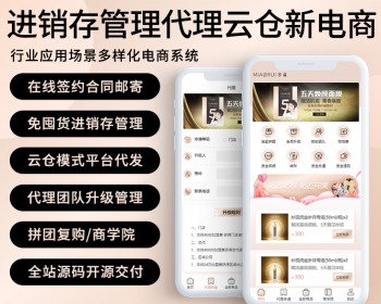 拼团复购进销存管理代理团队管理在线招商云签约合同邮寄云仓免压货平台代发新电商系统