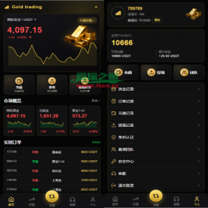 PHP版海外高端黄金交易源码/微盘微交易/黄金投资交易
