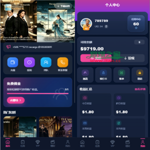 多语言视频任务系统/VIP任务/视频返利/余额宝/前端VUE
